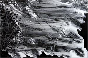 Abstract Black and White painting by Tamal Sen Sharma