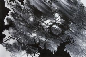 Abstract Black and White painting